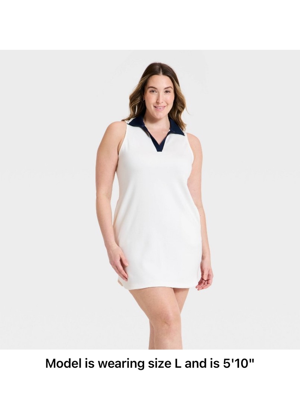 All In Motion Airy Sleek Collared Dress Off White Size 2X